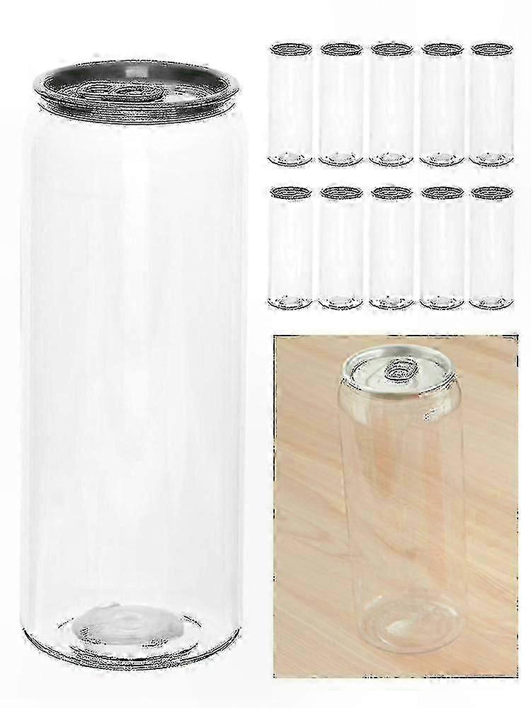 10-Pack Plastic Beverage Bottles with Lids, 500ml Capacity for Juice, Milk Tea, and More