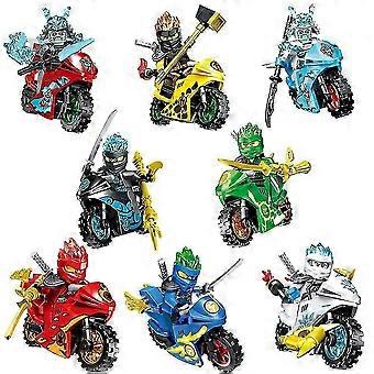 Set di blocchi da costruzione Ninjago per moto da 8 pezzi - Mini action figure per regali per bambini nel Regno Unito