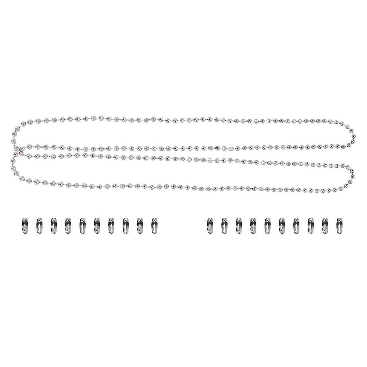 1m Replacement Pull Chain Metal On-off Chain with 20 PCS Buckles for Ceiling Fan Light Lamp (Silver)