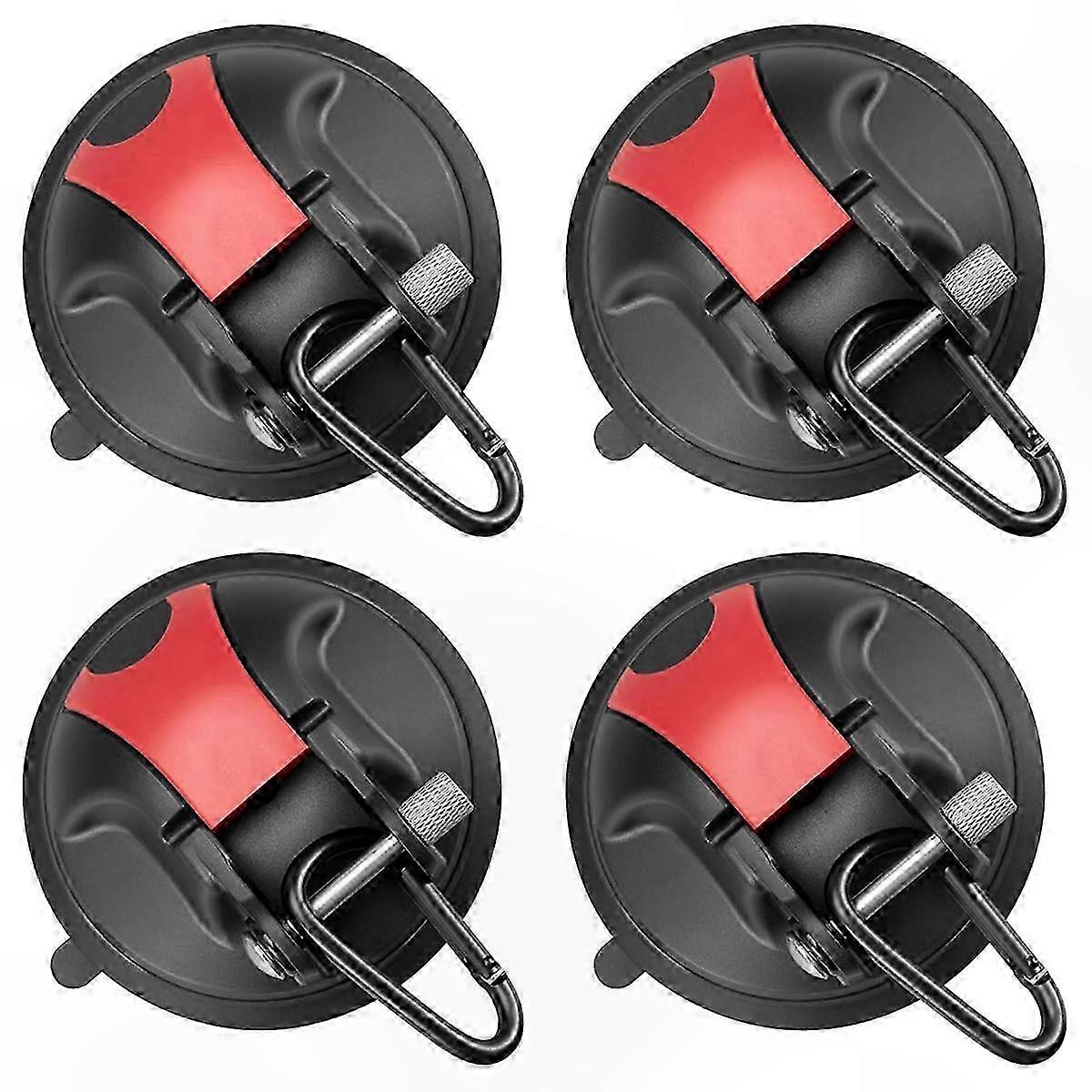 4-Pack Durable Suction Hooks for Camping, Vehicles, Windows - Reliable Hanging Solution