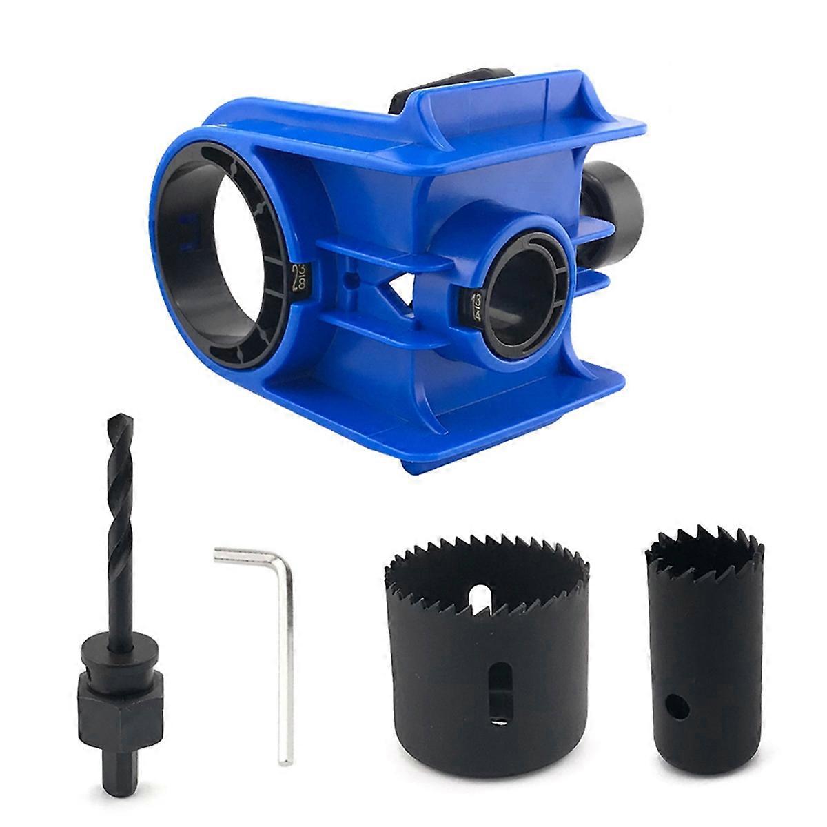 Door Lock Installation Kit, Door Lock Jig, Only for Wood Doors, Hole Saw Kit for Easy Lockset Installation Blue