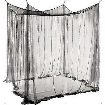 Double Mosquito Net Black 4 Poster Bed Canopy Decorative Princess Square Mosquito Net Large For Indoor Bedroom And Camping