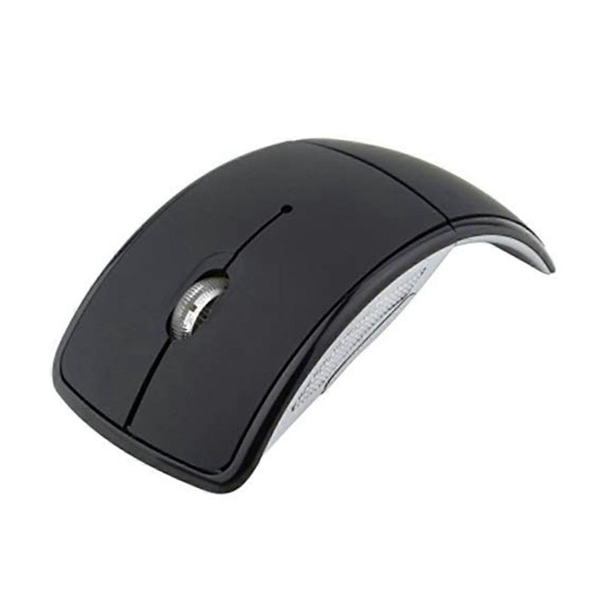 Arc 2.4G Wireless Folding Mouse Cordless Mice USB Foldable Receivers Games Computer Laptop Accessory Black