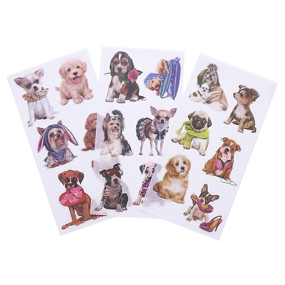 Handmade Dog Pattern Hand Account Stickers for Decoration Use 5Sets