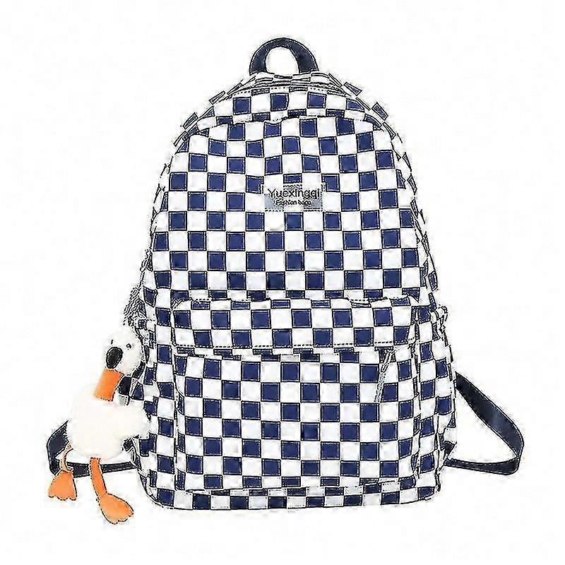 Checkerboard Plaid Backpack, Stylish Design, Suitable for Men & Women, for School & Daily Use