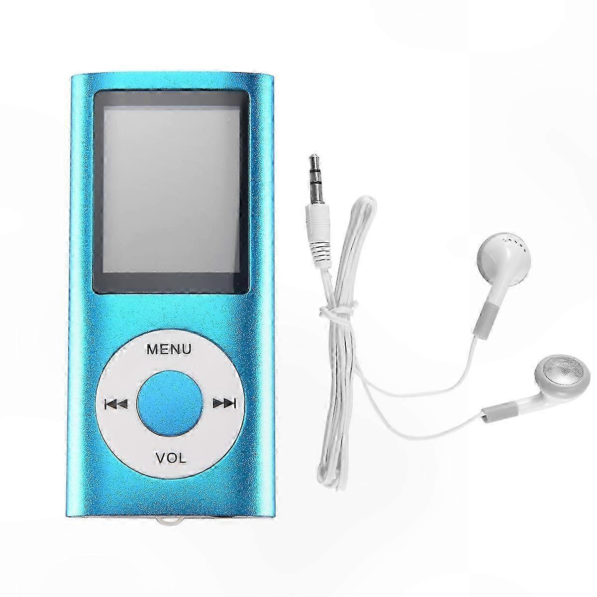Bluetooth 5.0 MP3 Player with 32GB TF Card, Wireless Music Device (Blue)