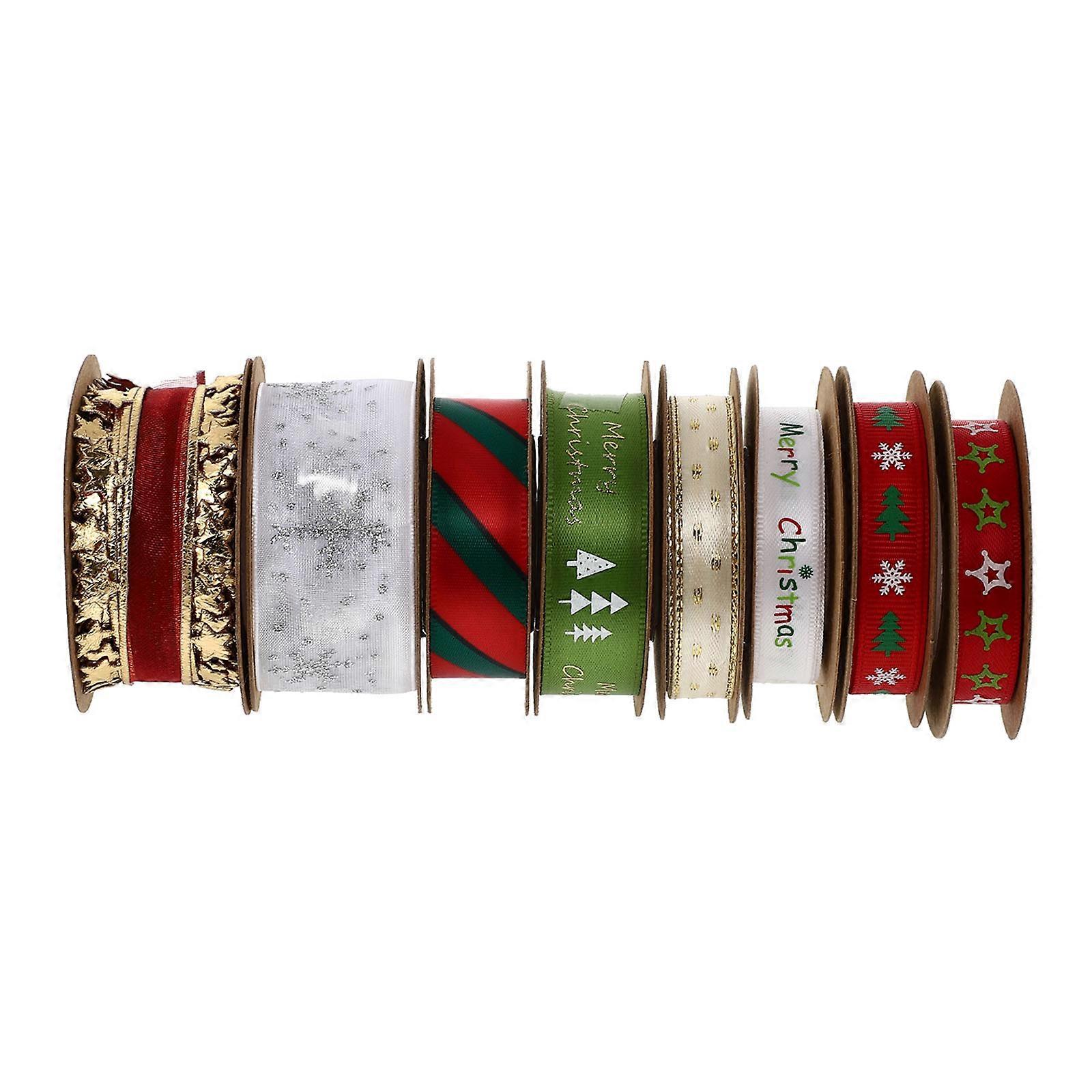 DIY Holiday Trim Ribbon Assorted Color Christmas Birthday Presents 500x2.5cm 8Pcs