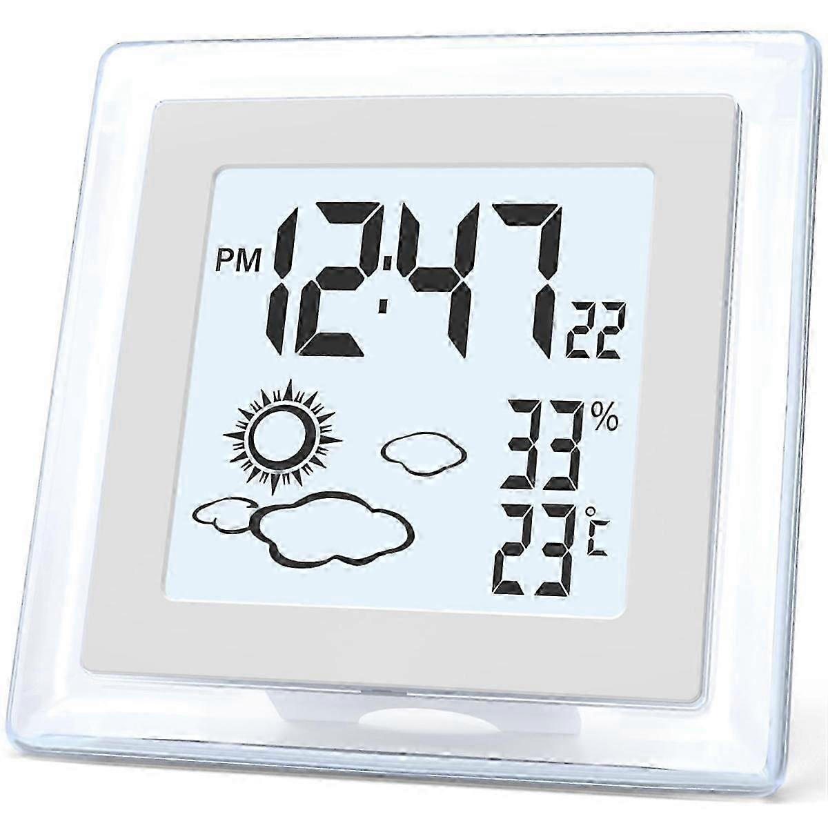 Digital Battery Operated Alarm Clock with Auto Backlight,12/24H,Date