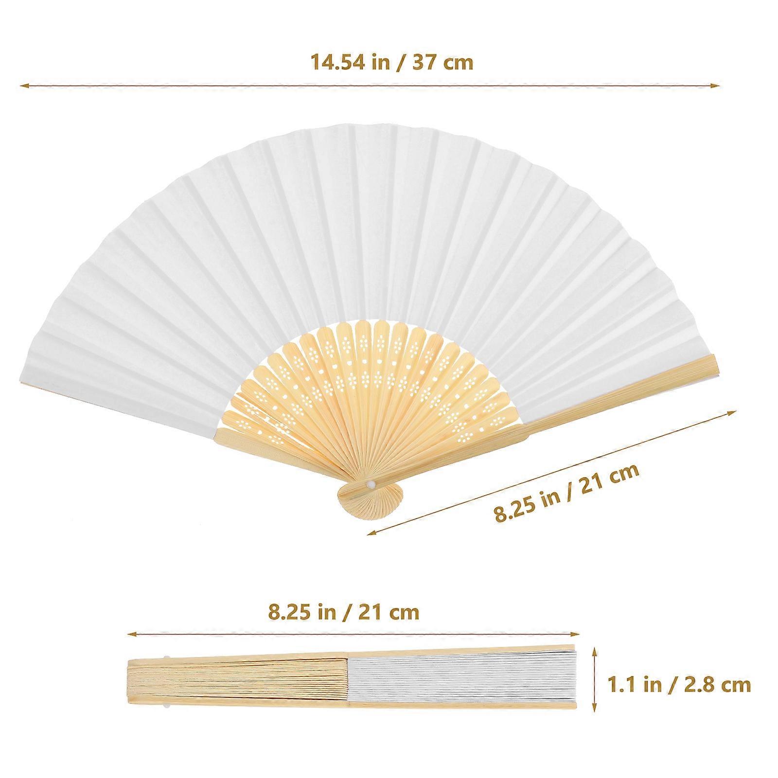 Hand Fan Folding Fan for Dancing 36Pcs White Chinese Hand Held Fans