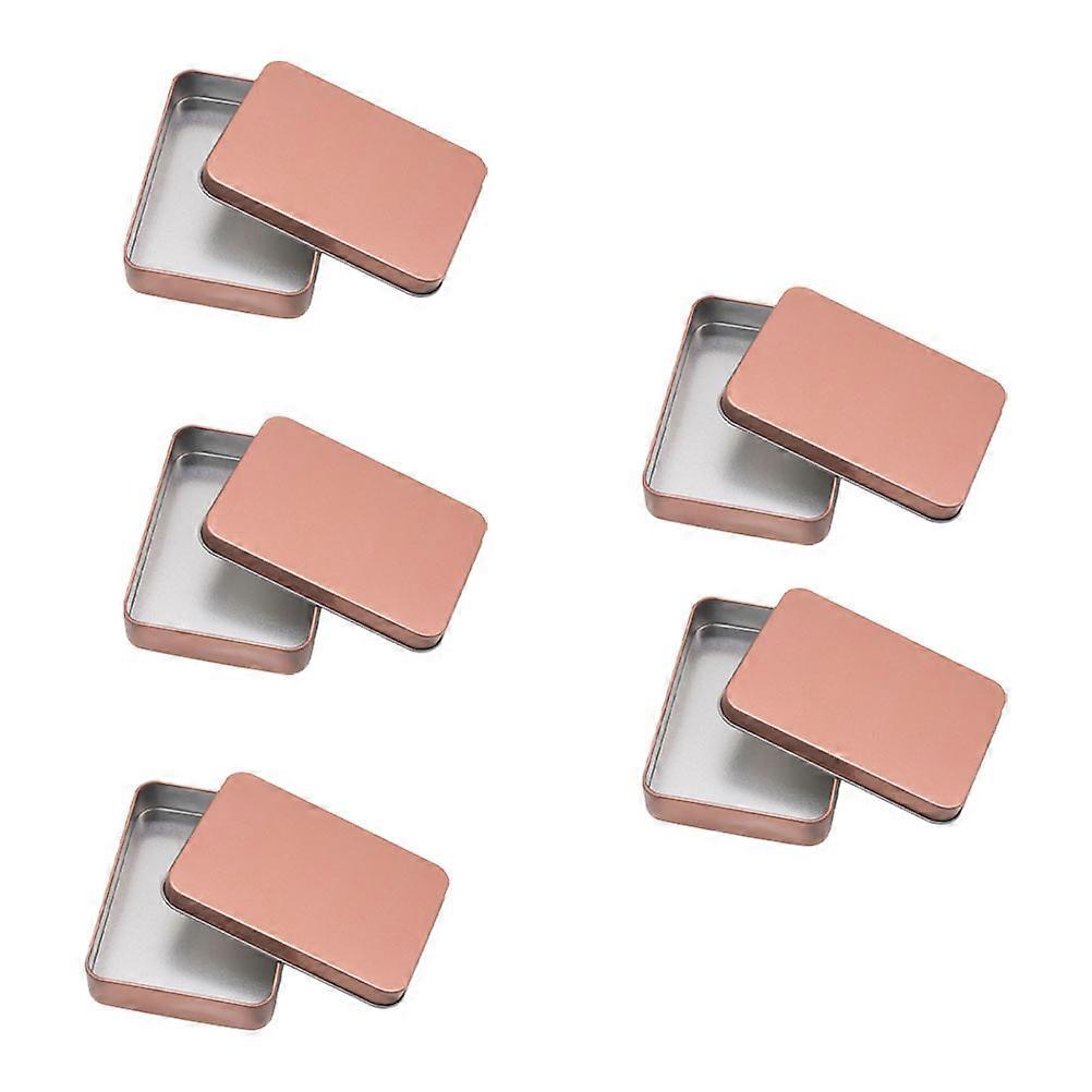 Pink Tinplate Box Storage Holder for Storage 5Pcs Square Set