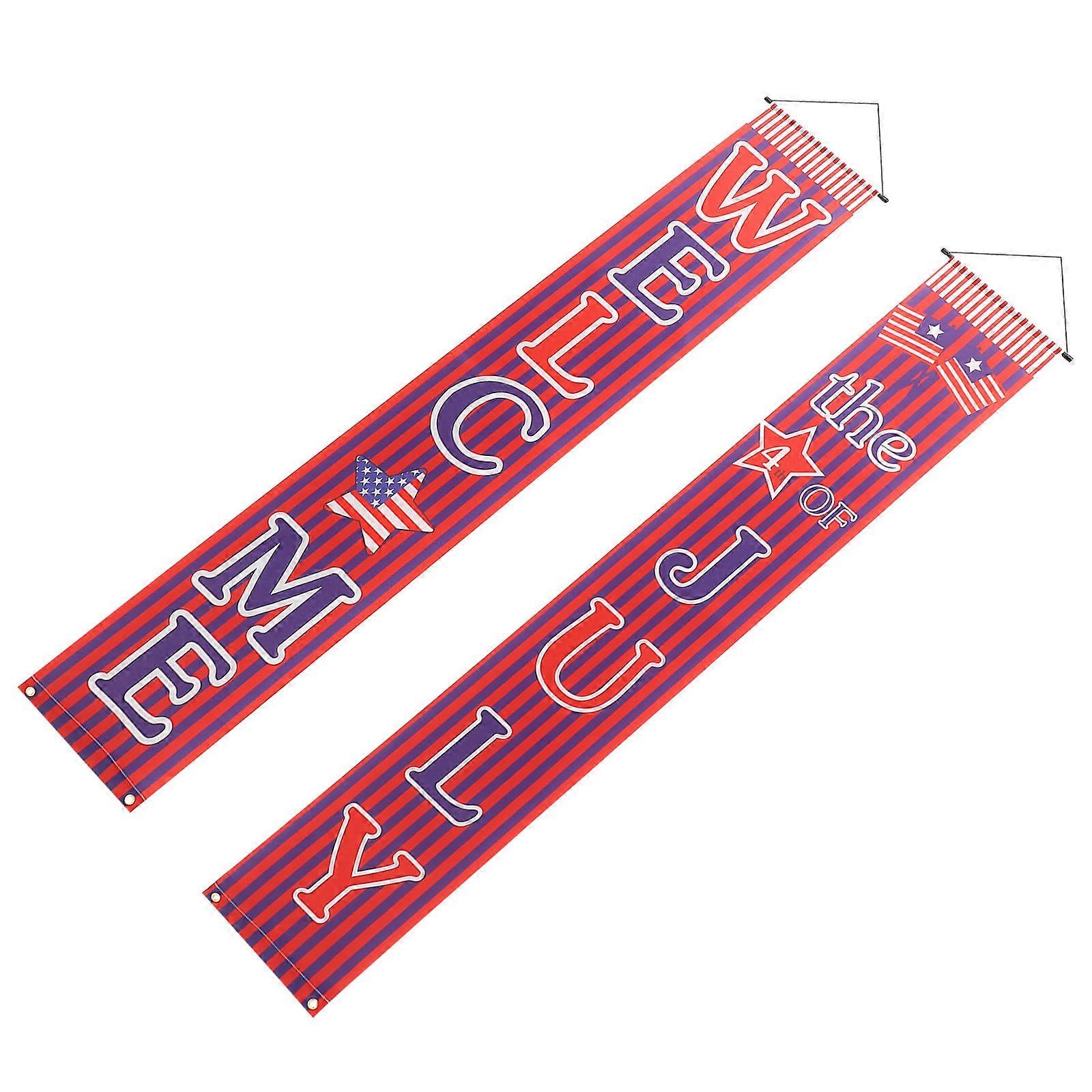Independence Day Door Banner for Party Hosts Polyester Assorted Color Creating Festive Atmosphere 1Pair