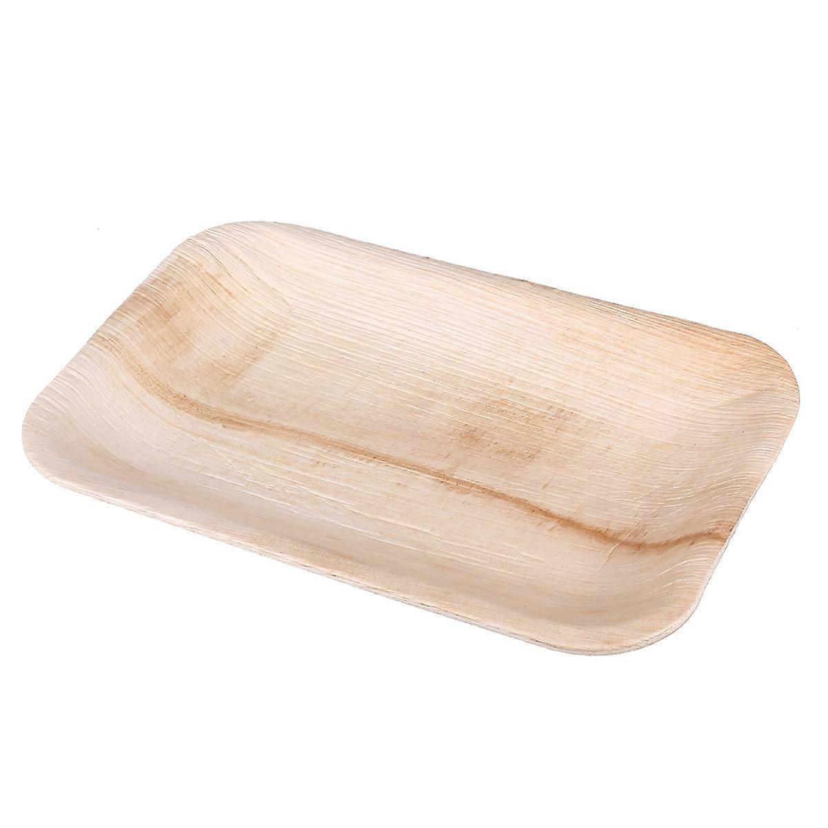 Degradable Dishes Palm Leaf Wooden Plates for Party Use 5Pcs Pack