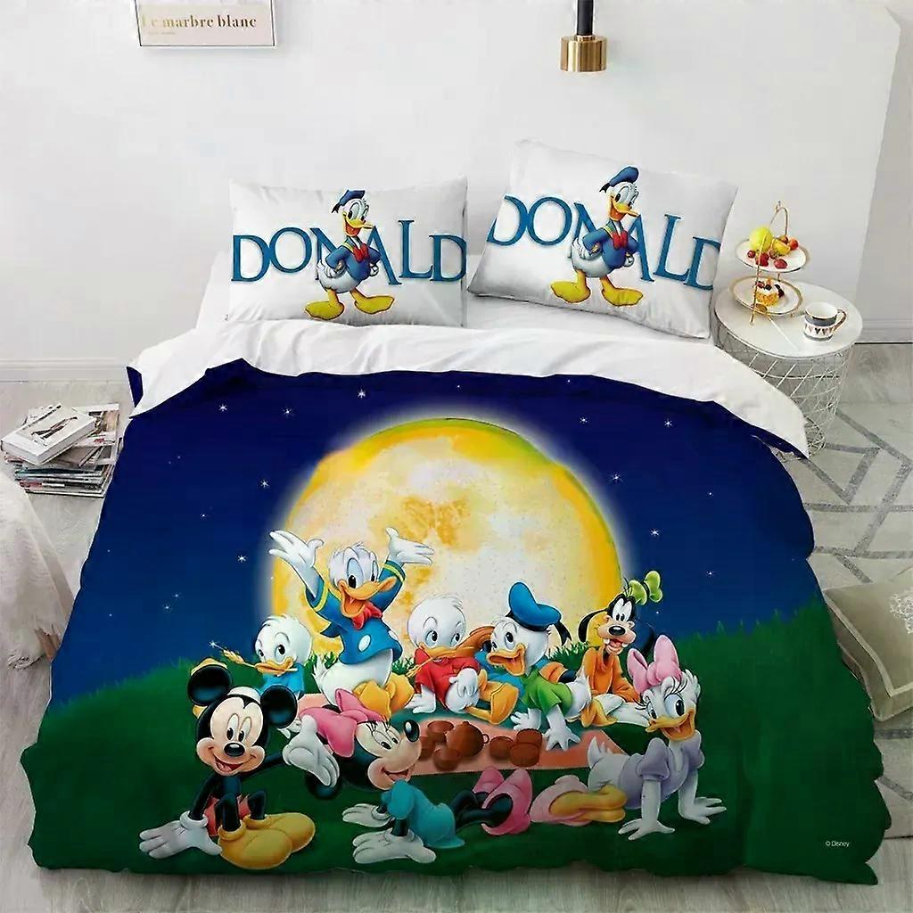 PIN2720 Cartoon Daisy Bedding Set Blue Donald Duck Duvet Cove Mickey Minnie Bedding Children Gifts Twin Single Queen King Size