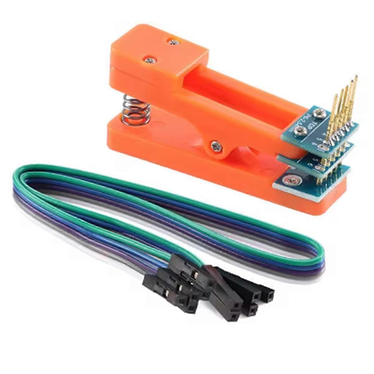 Test Stand PCB Clip 2.54mm Spacing Clamp Burning Fixture Probe Pogo Pin Download Program Burn 5P Cable