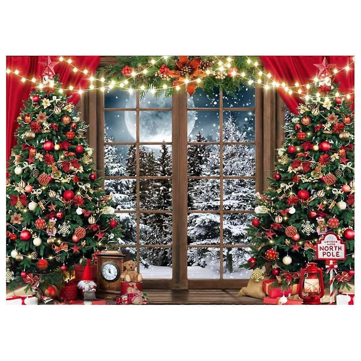 Photography Background Winter Fantasy Snow Tree Curtain