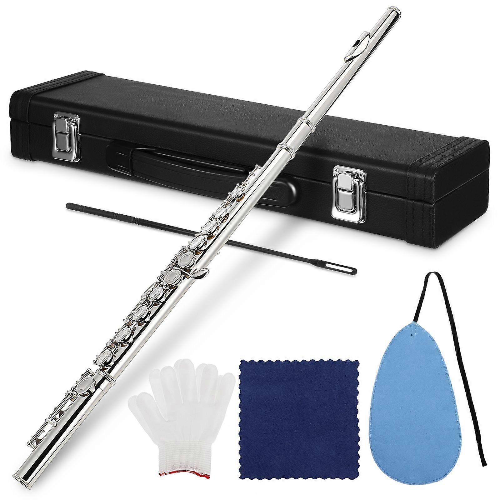 C Flute for Beginner Kids: Professional Musical Instrument for School Band Portable Closed Hole Flute Instrument for Beginner