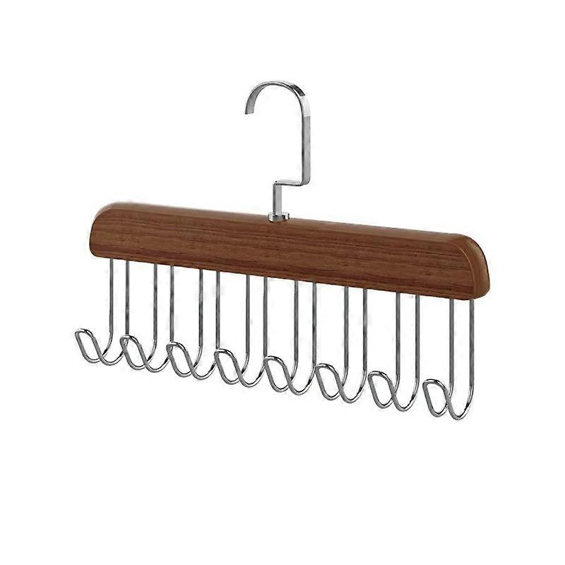 1-8PCS Student Dormitory Solid Wood Wave Drying Hanger Household Wooden Hanger With 8 Hooks Underwear Vest and Tie Storage Hooks