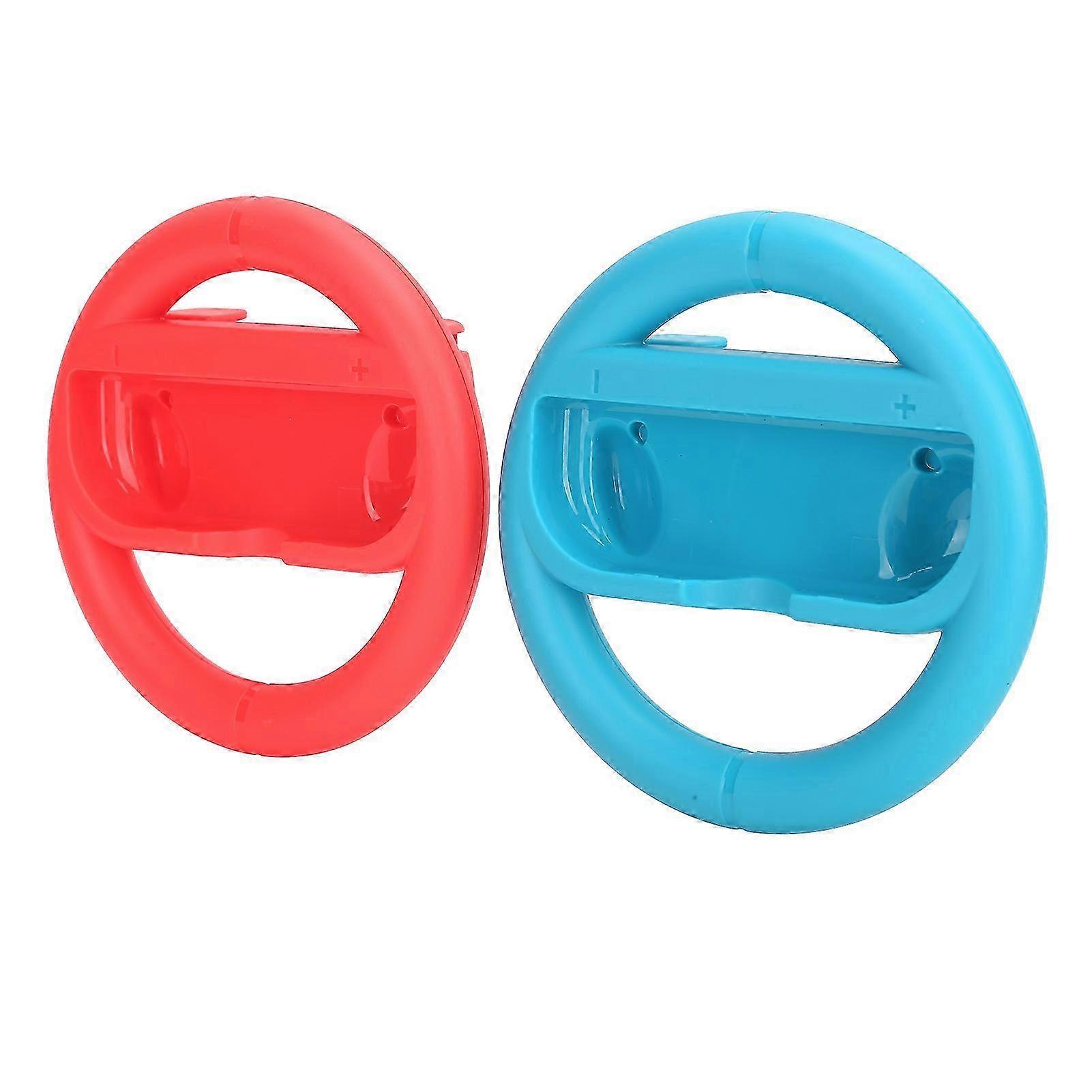 1 Pair Red & Blue ABS Racing Steering Wheels Grip for Switch Lite 2025