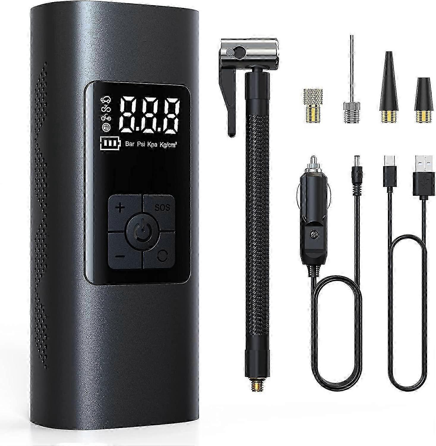 Cordless Tyre Inflator with 6000mAh Battery, 150 PSI for Cars and Bikes, Auto Shut-Off