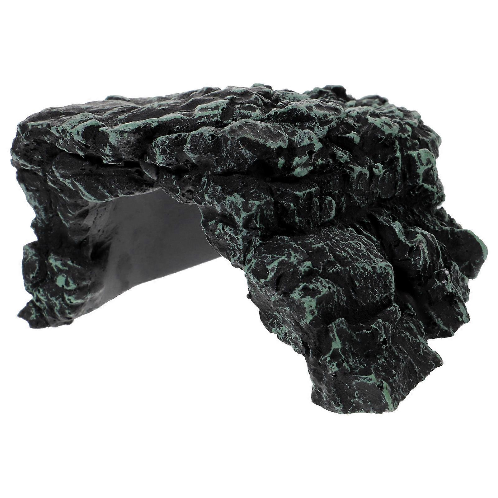 3Pcs Black Resin Reptile Hide for Turtle and Frog Tank Use