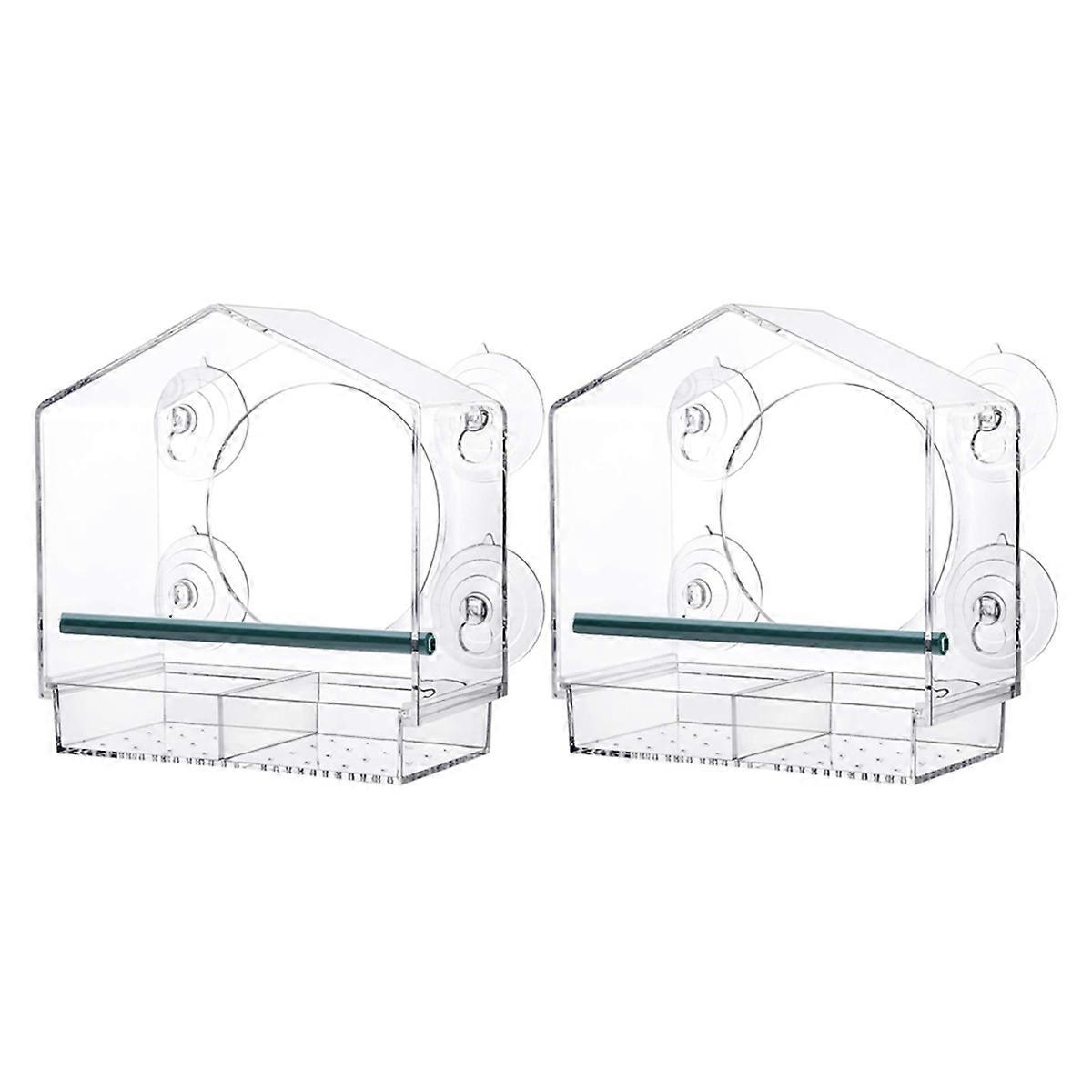 Bird Feeder, Acrylic Clear Window Bird Feeder