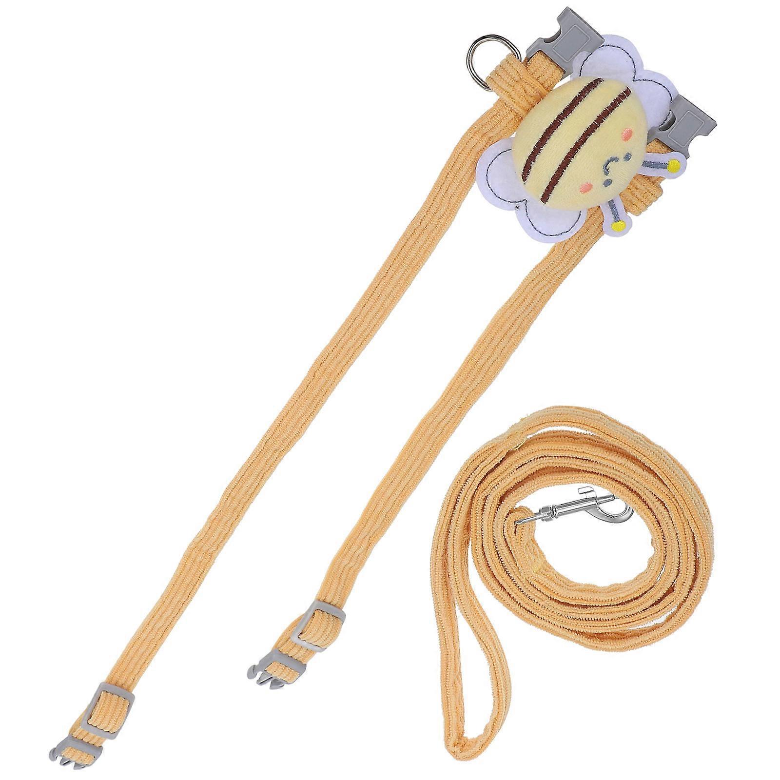 Durable Cat Harness With Adjustable Traction Leash For Pets M Yellow Easy To Use 1 Set