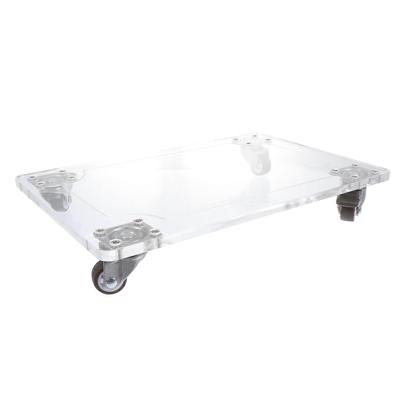 Acrylic Moveable Flowerpot Tray Square Design Plant Container Holder 2Pcs