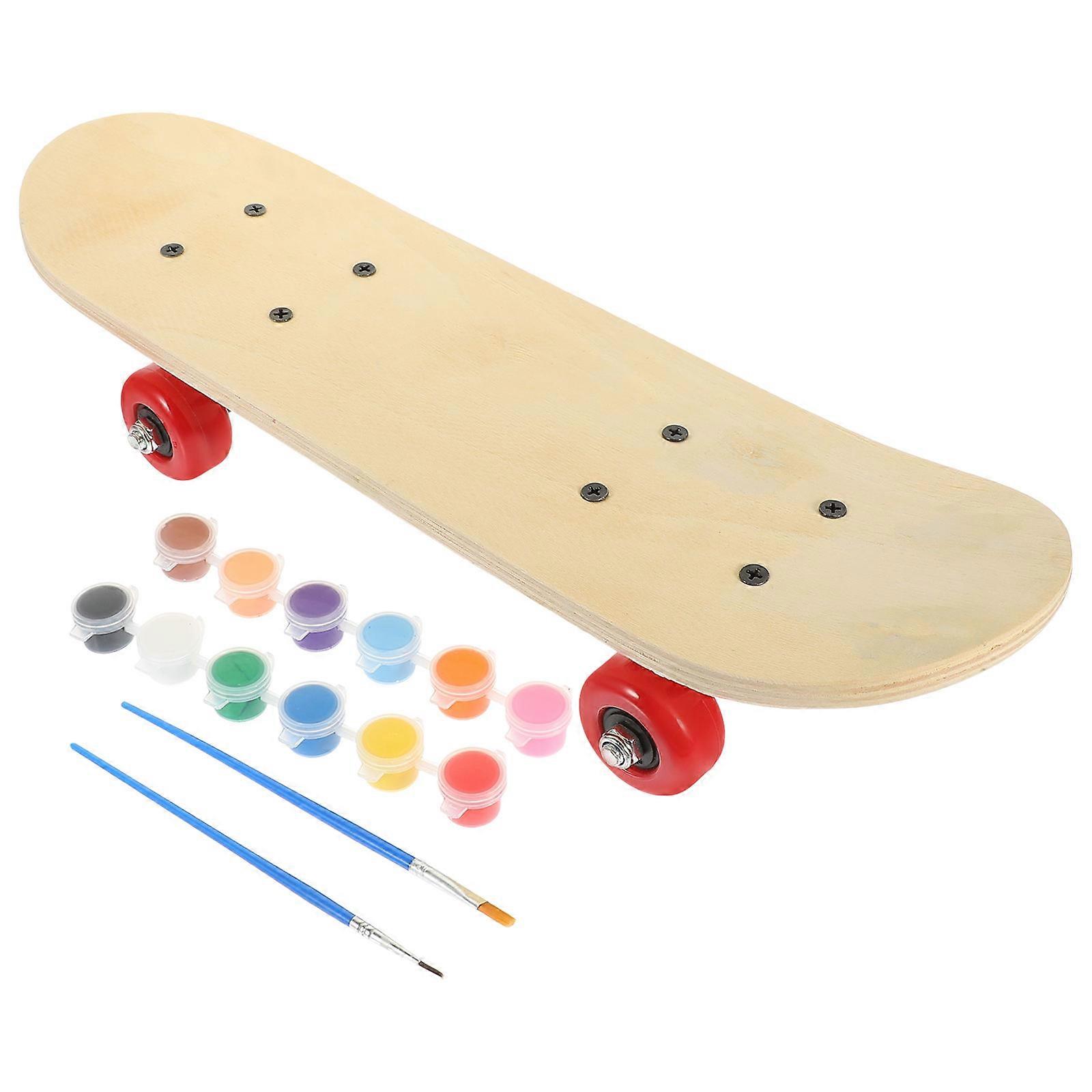 DIY Graffiti Skateboard Deck with Painting Brush 2Sets for Creative Decoration