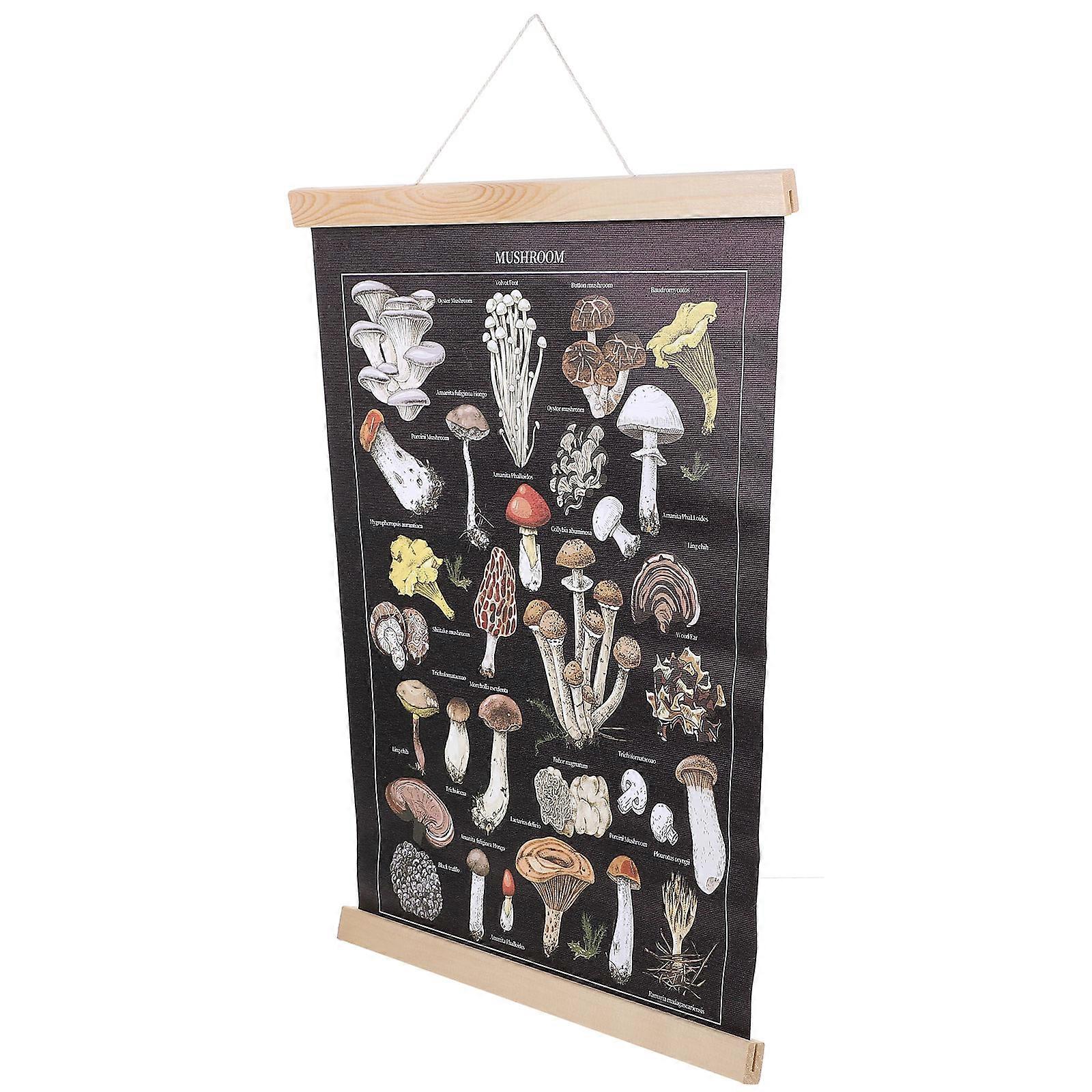 Nordic Style Mushroom Wall Art 3Pcs Rectangular Decorative Canvas For Office Educational Use