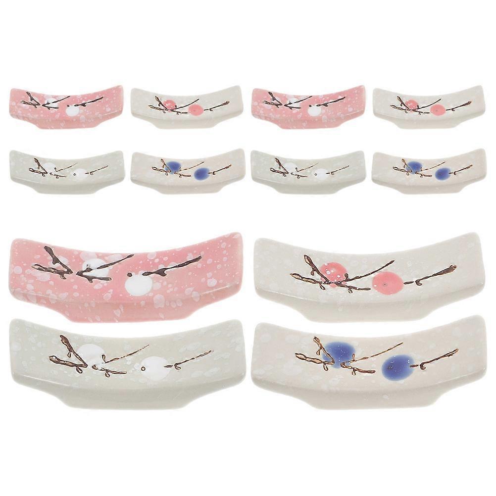 Ceramic Chopstick Holder Set with Spoon Rest for Japanese Dining 24Pcs