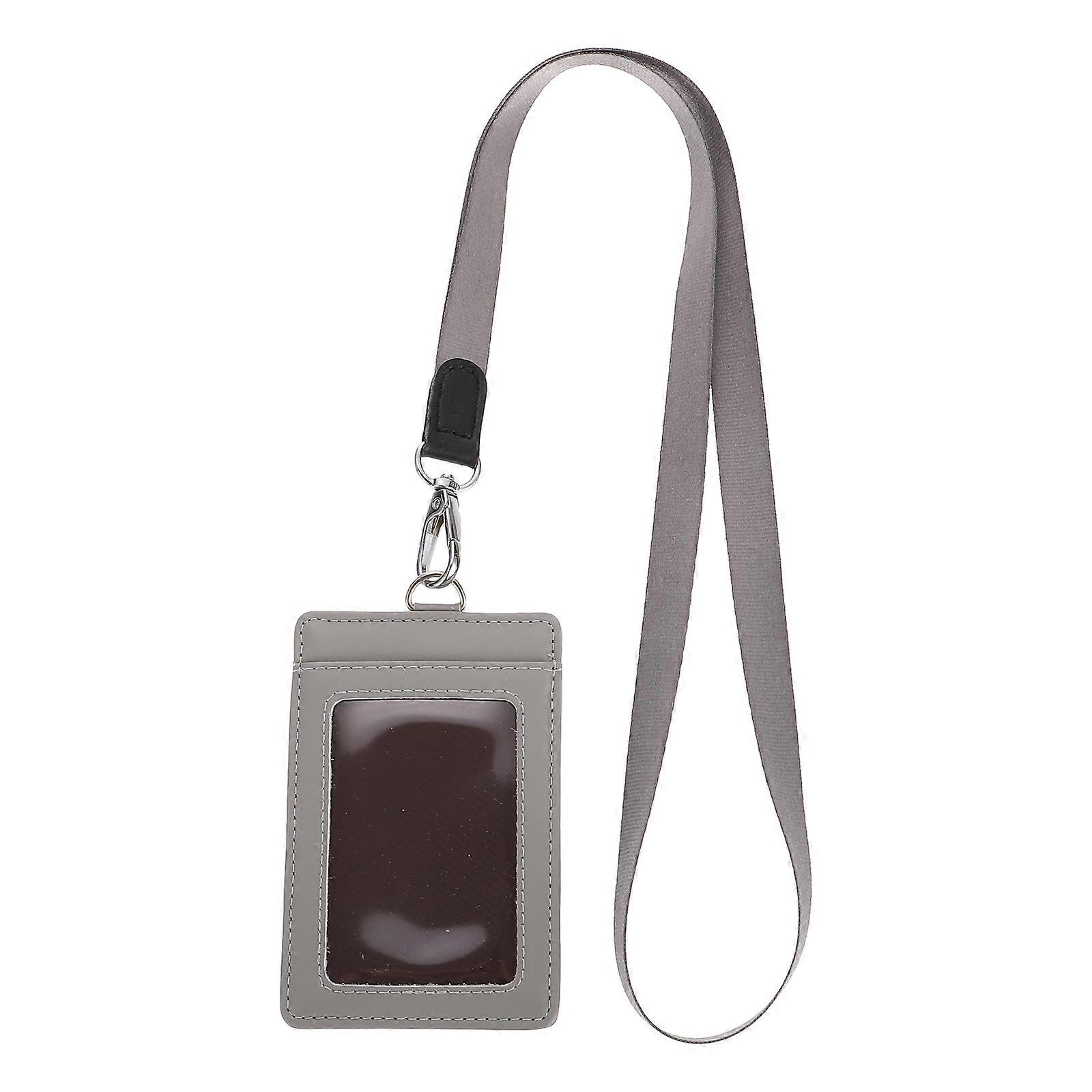 PU Id Badge Holder for Storage Multi-Color with Lanyard 5Pcs Set