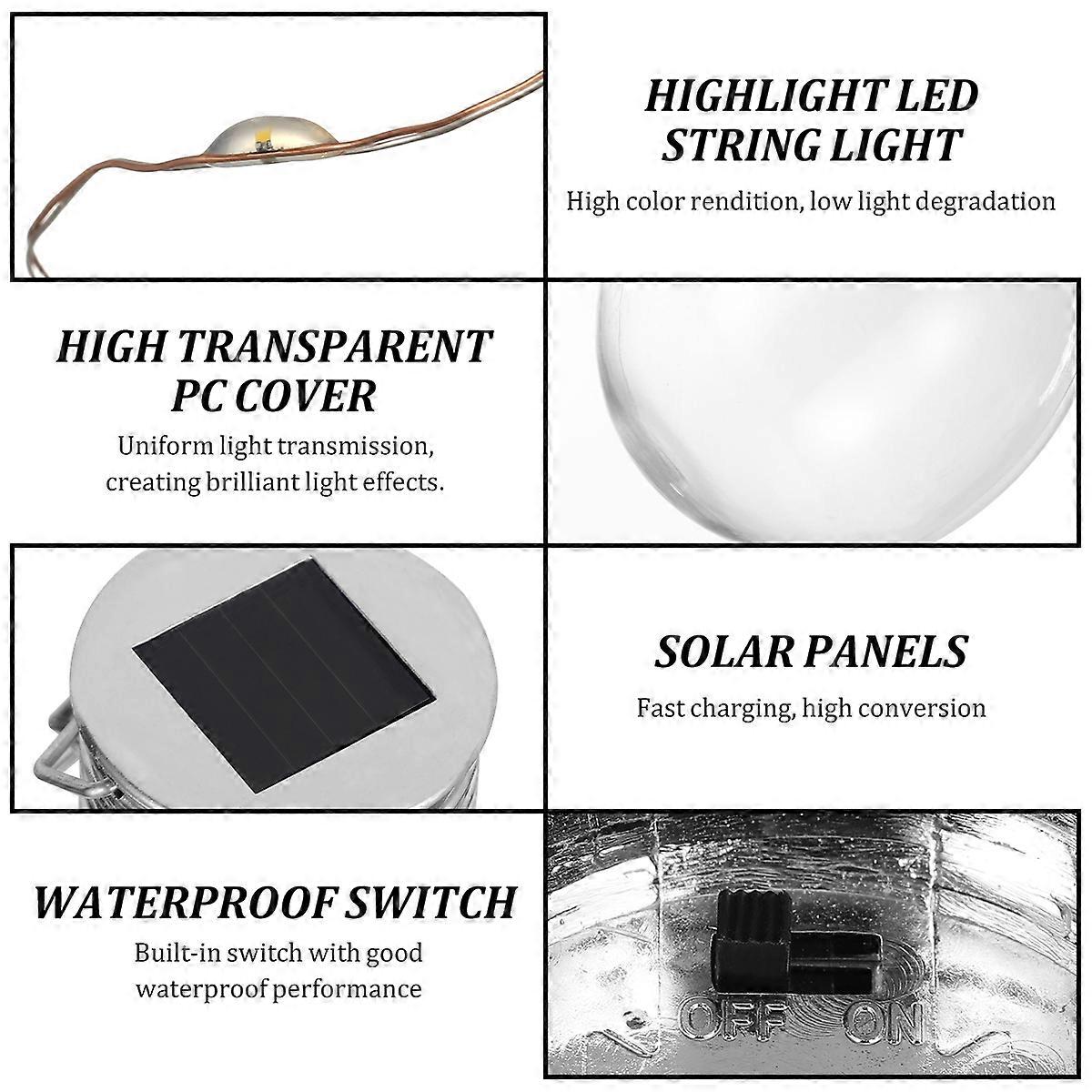 Solar Bulb Uonlytech LED Hanging Lamp Bulb for Patio Courtyard 3Pcs