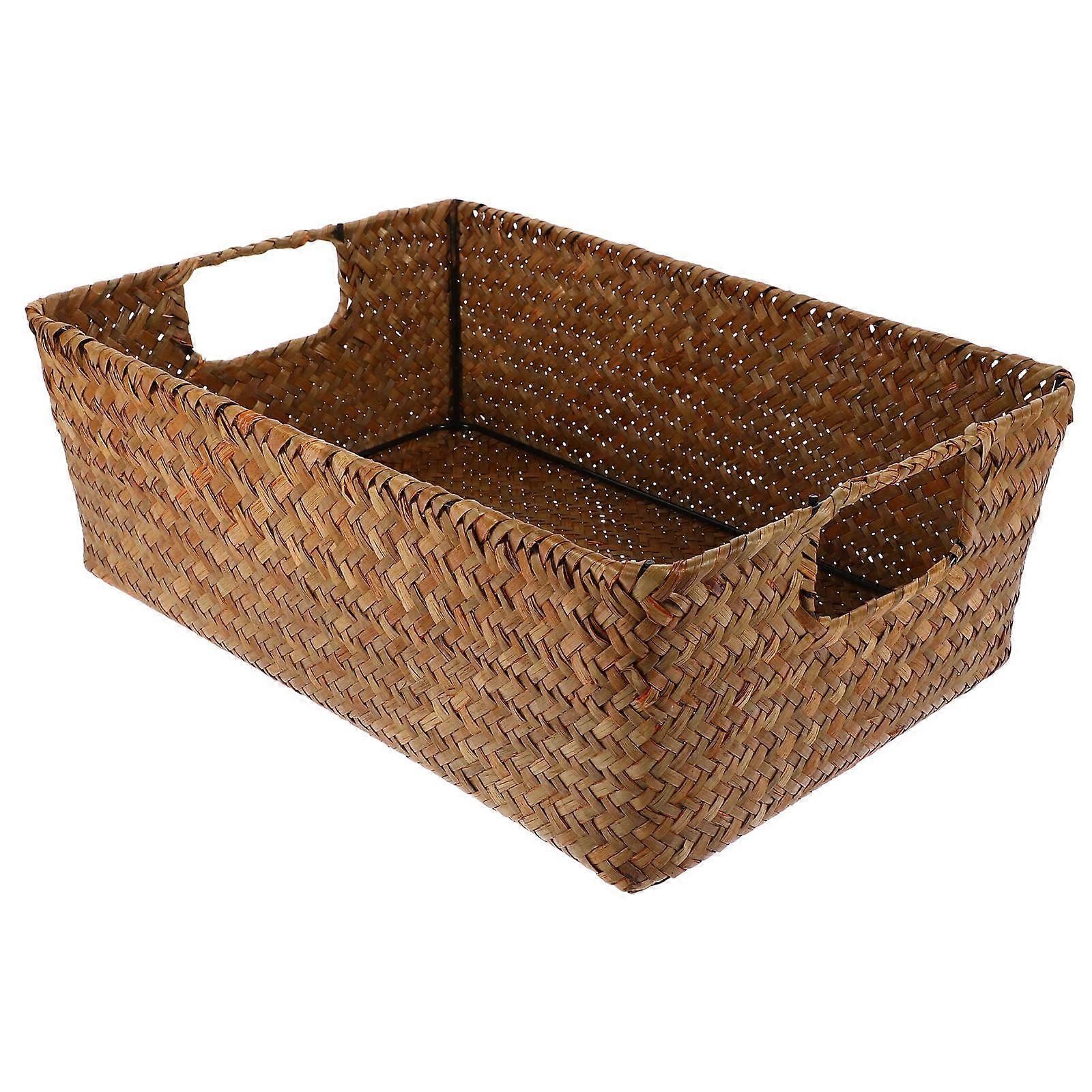 Seagrass Storage Basket for Storage 3Pcs Rectangular Sundries Organizer