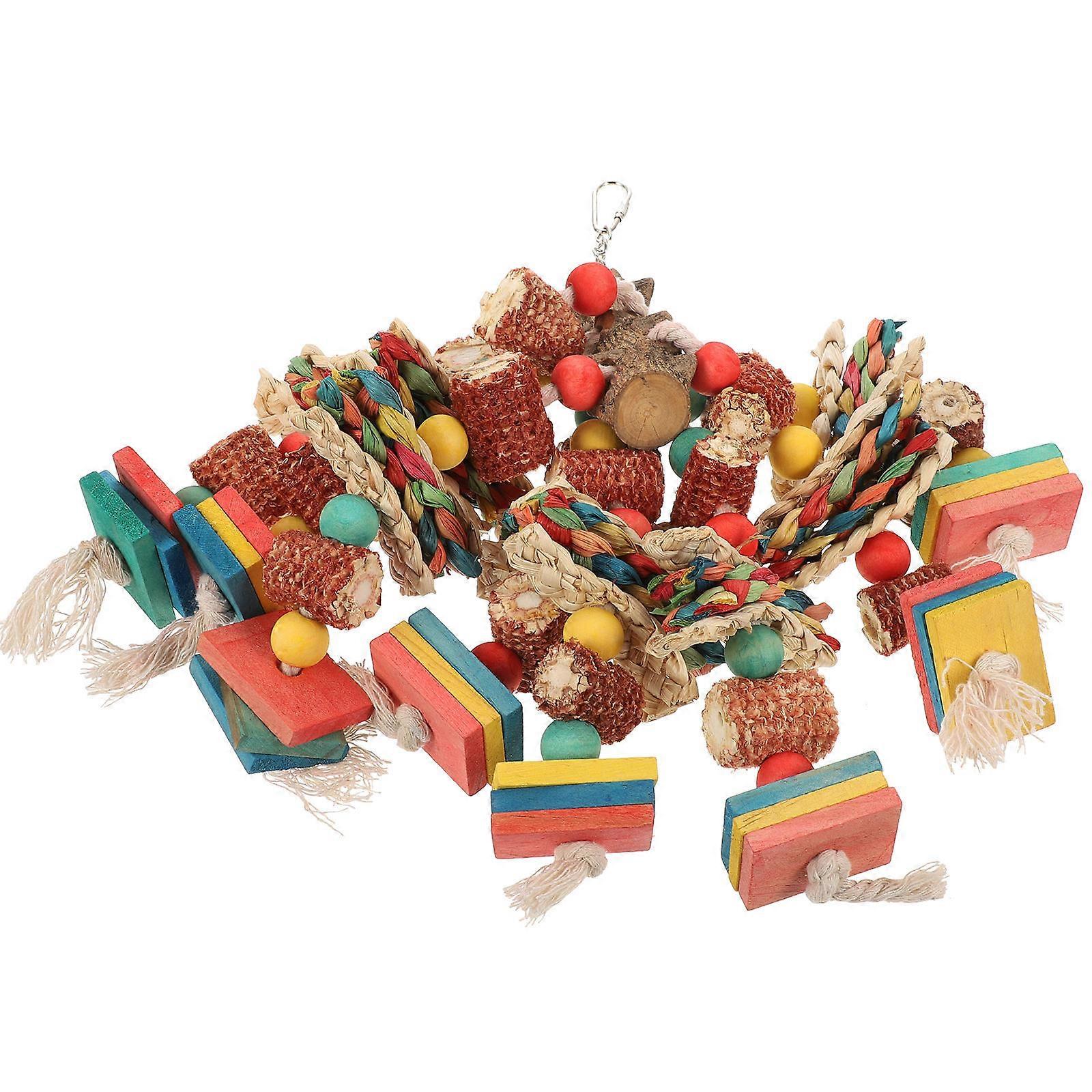 Wood Blocks Chewing Toy Multi Parrot Toy Beak Health Exercise for Birds