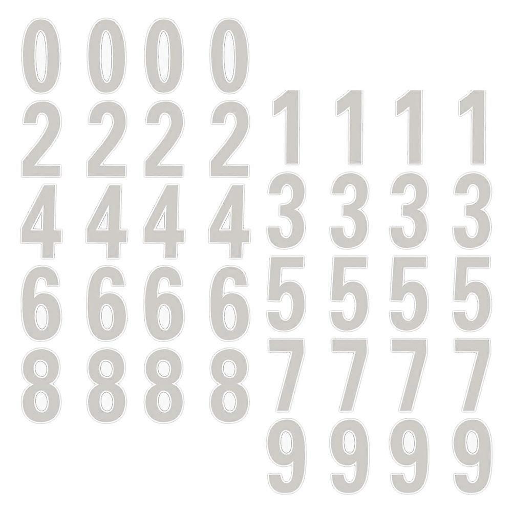 Waterproof Reflective Mailbox Number Stickers 4 Sets For Businesses Indoor Outdoor Use White Rectangular Easy Application