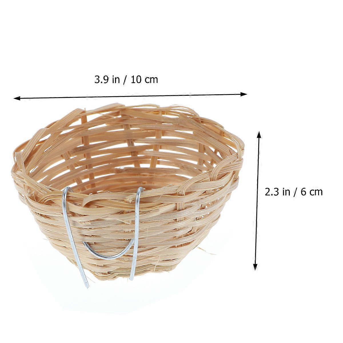 Handmade Bamboo Nest 2Pcs Country-Style Bird Nest For Pets And Birds Dimensions 10X10X6Cm With Sheltered Environment
