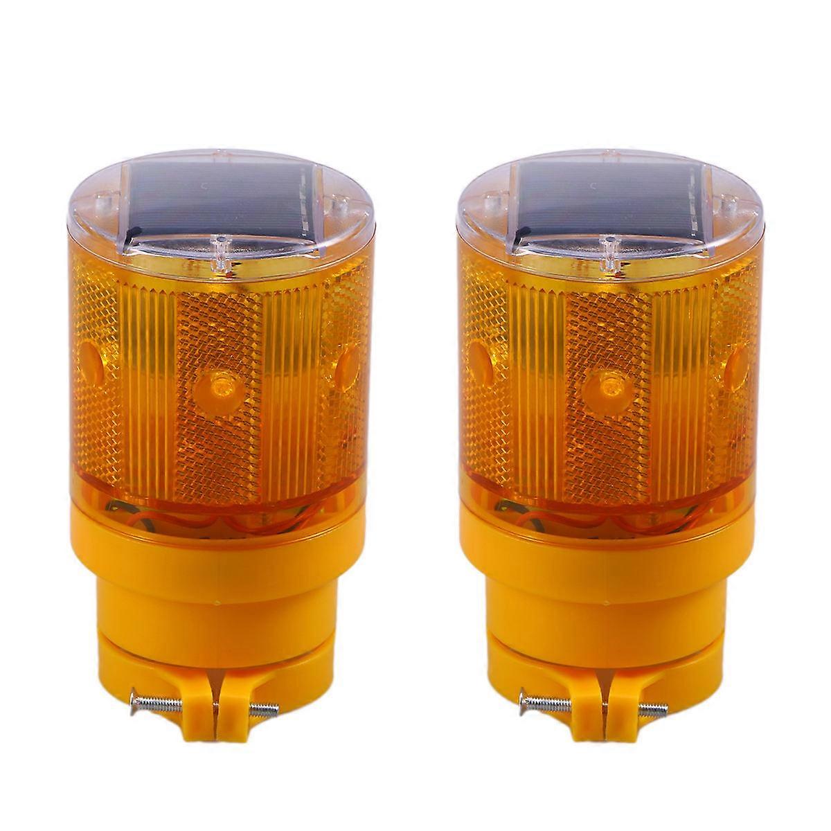 Wireless Traffic Light Solar Flashing Warning Light 6Pcs Orange
