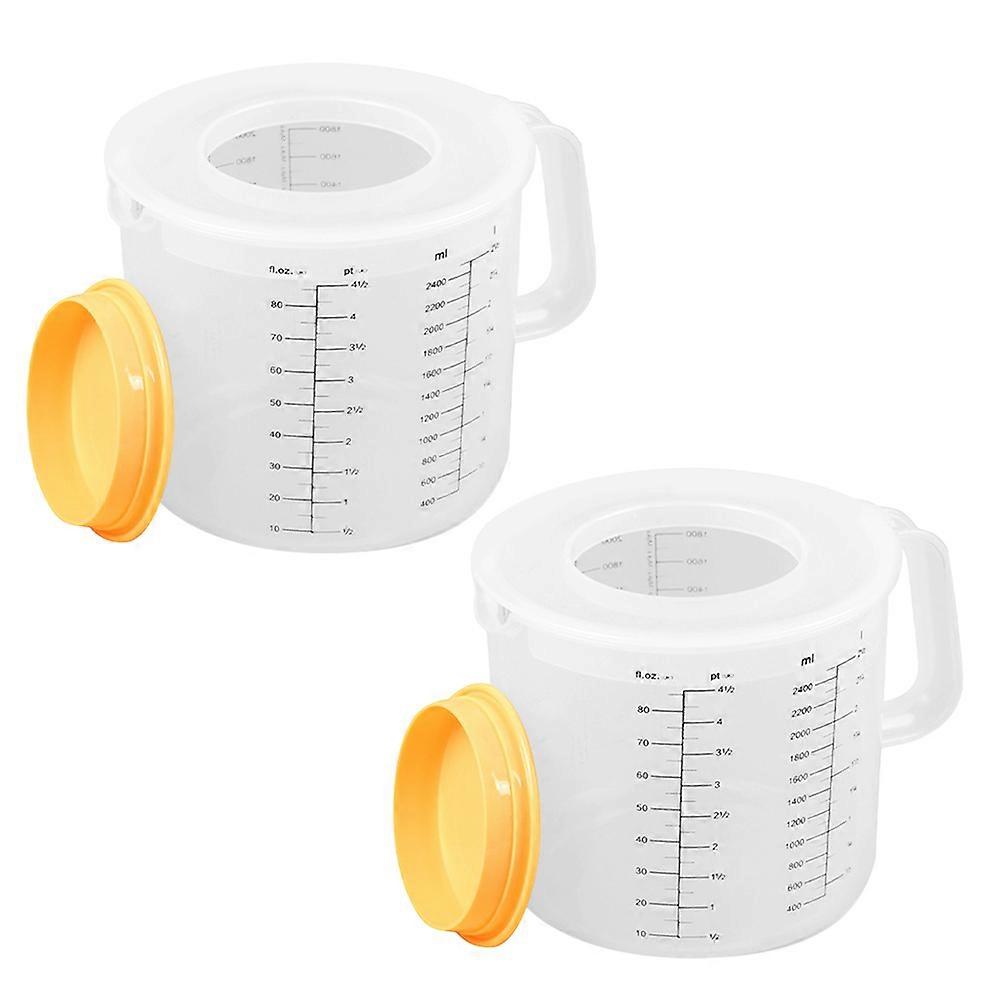 Transparent Plastic Measuring Cup for Measuring 6Pcs with Lid Baking Jugs