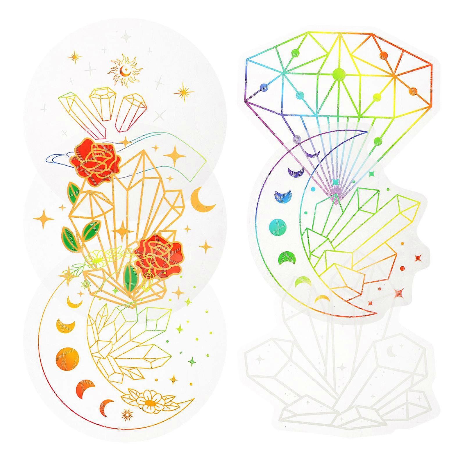 30 Sheets Anti-Collision Window Clings Sunlight Reflection Stickers For Kitchen Dining Room Glass Panels Assorted Color PVC Decor