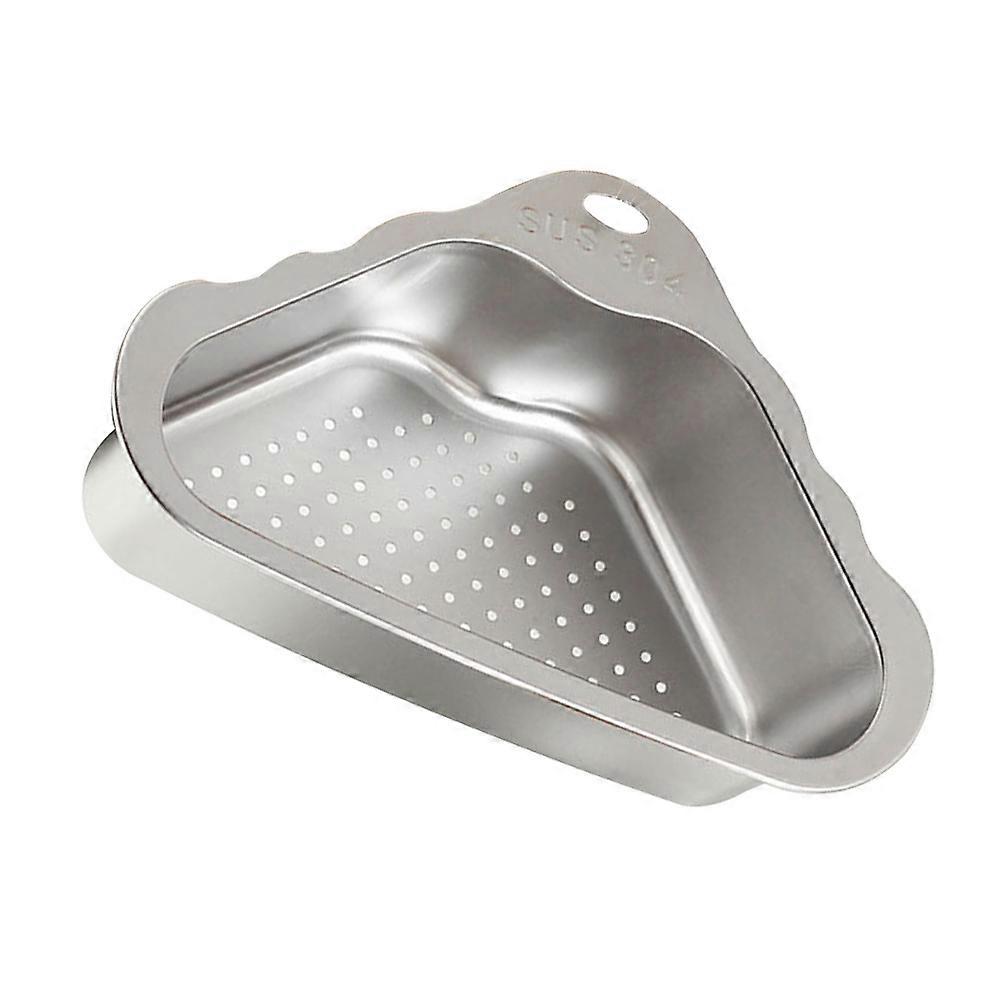 Triangle Corner Strainer Sink Draining Basket Home Use Silver 24.70X18.50X7.30CM Draining 1Set