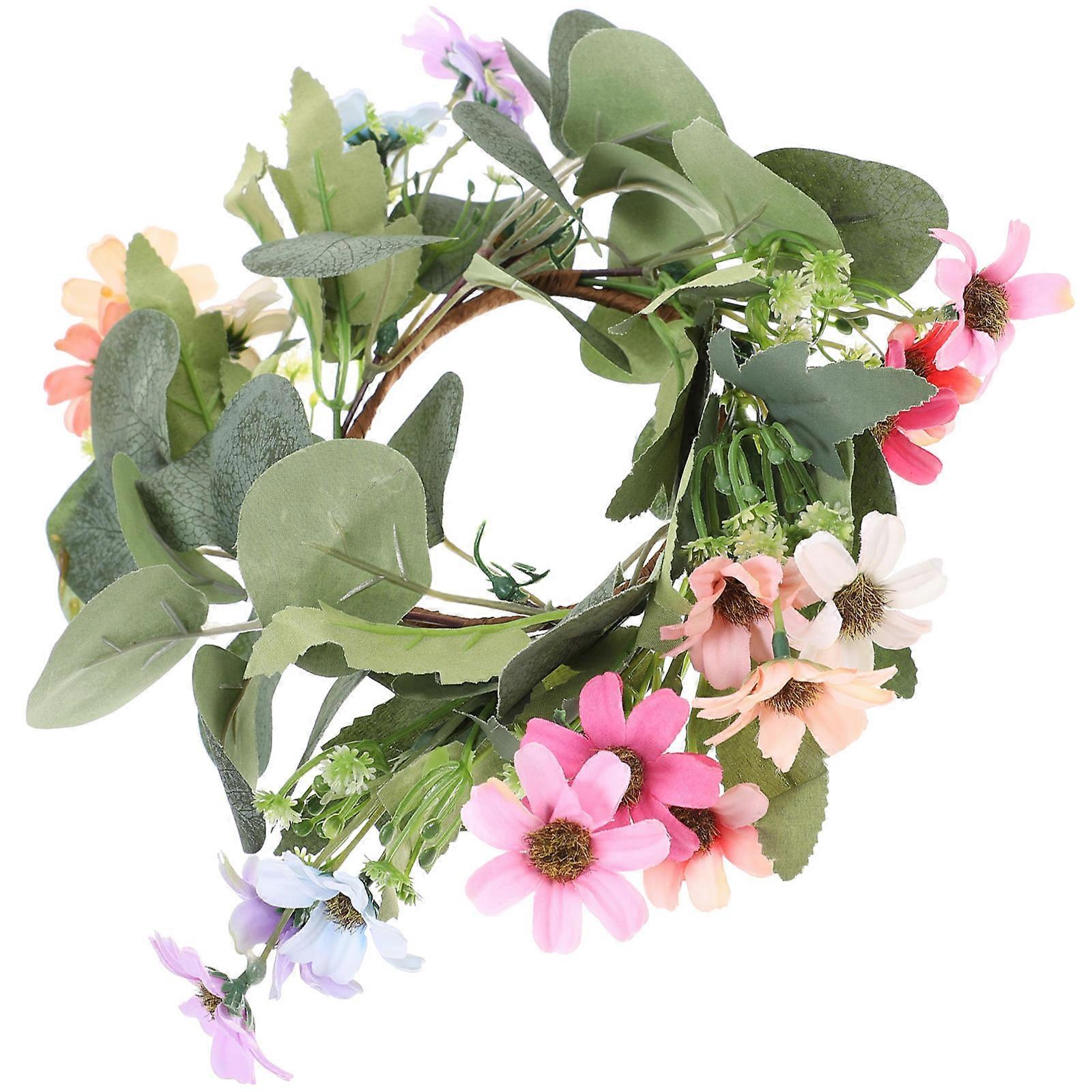Decorative Eucalyptus Wreath Artificial Leaves Garland 4Pcs Set