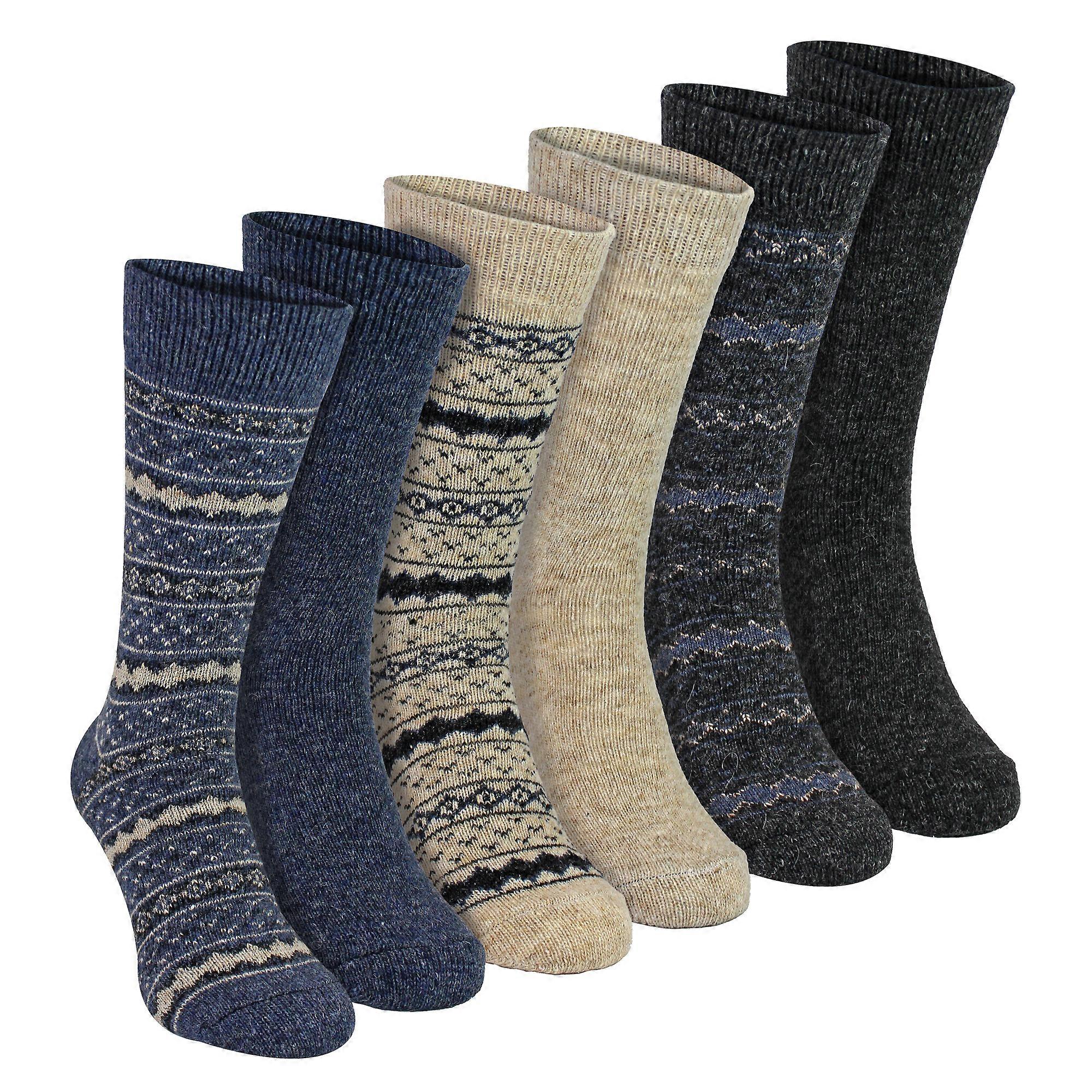 Sock Snob - 6 Pairs Mens Thick Alpaca Durable Boot Socks