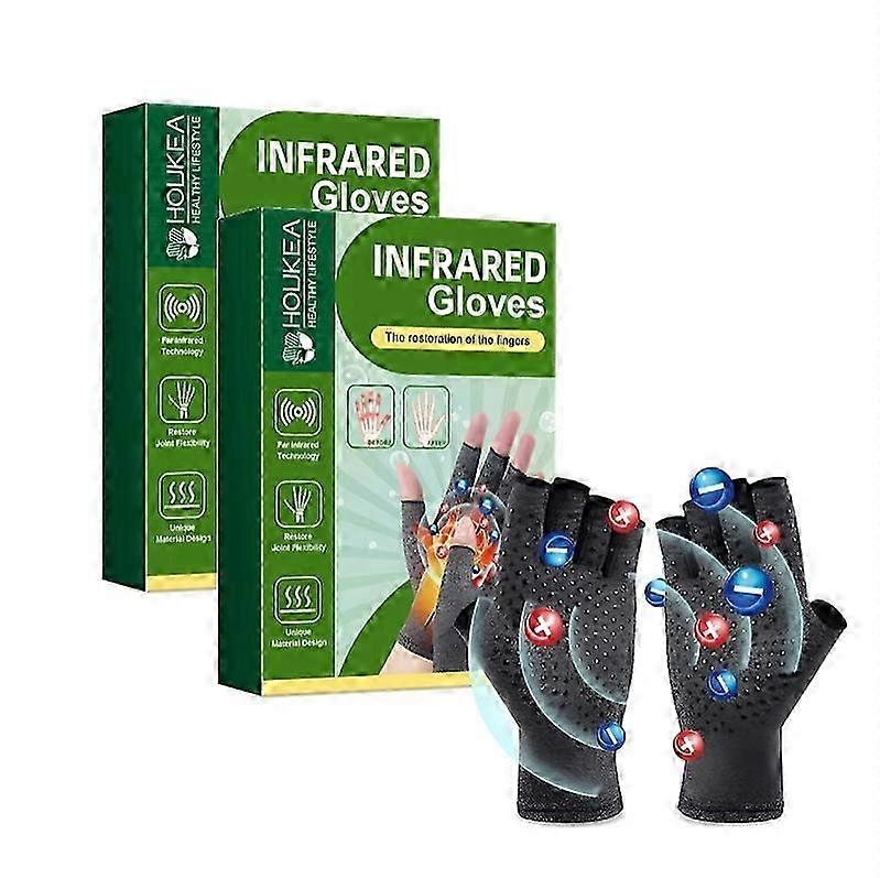 1-5 par infraröda handskar, artrit handkompressionshandskar, terapeutiska infraröda handskar, lindrar muskelsmärta artrit handskar