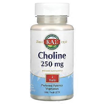 KAL, cholina, 250 mg, 100 tabletek (125 mg na tabletkę)