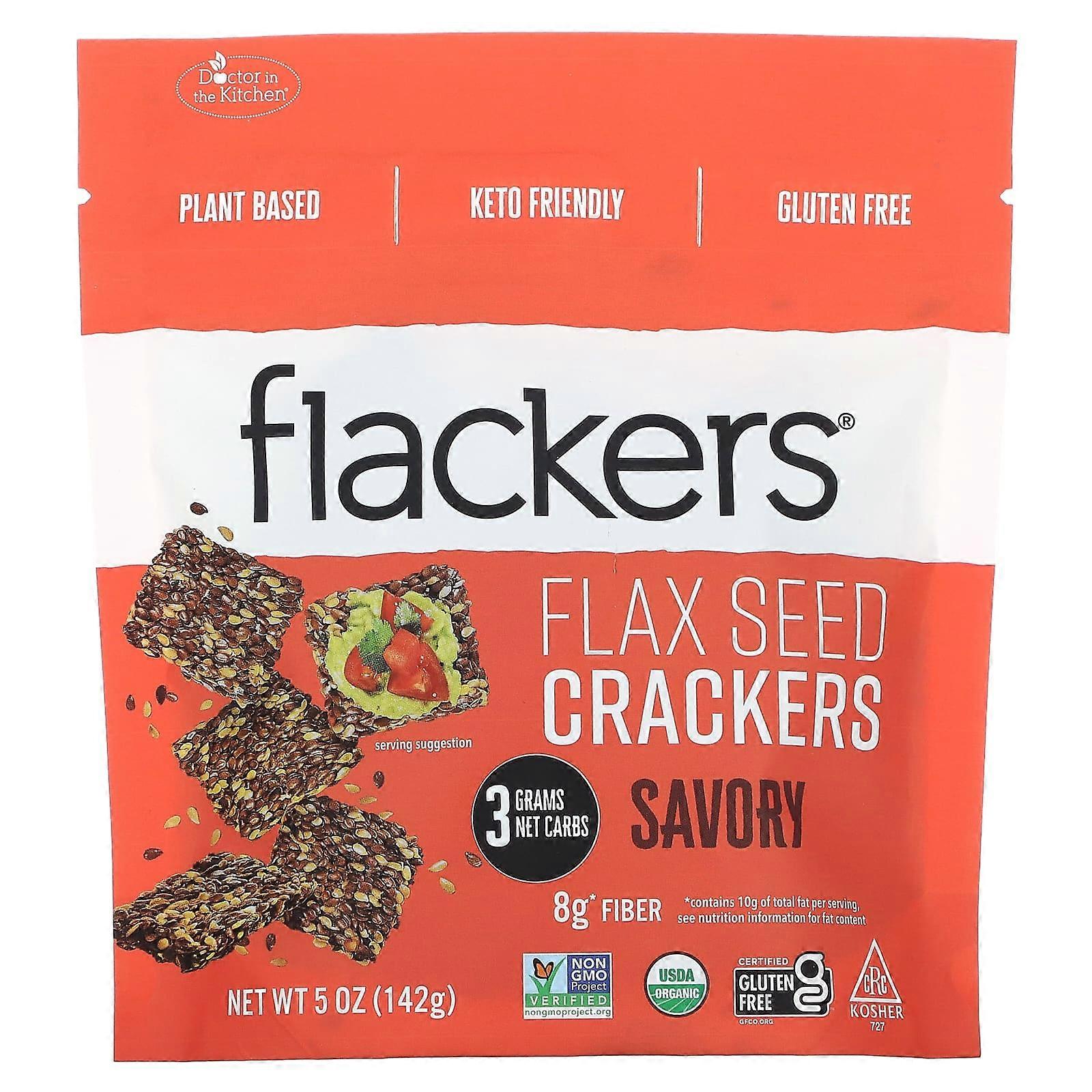 Flax Seed Crackers, Savory, 5 oz (142 g)