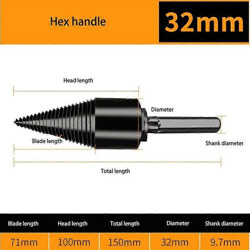 Firewood chopper Chop Wood Drill Bit Splitting Tool Splitting Cone Log Splitters Wood Household Tool