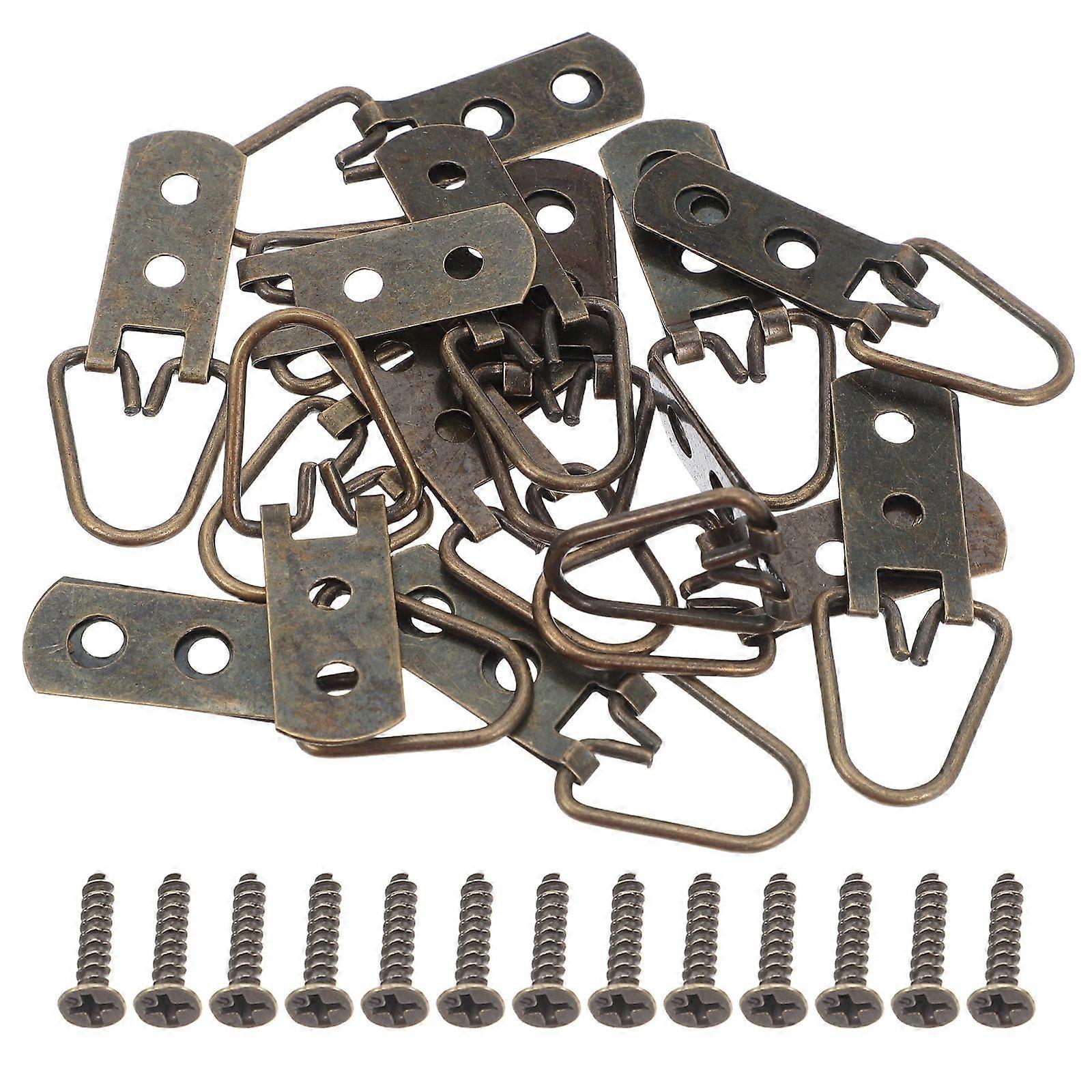 15pcs D Ring Picture Hangers With Screws - Heavy Duty Picture Frames Double Holes Clasp For Hanging Clock Paintings Artwork Frame Mirrors