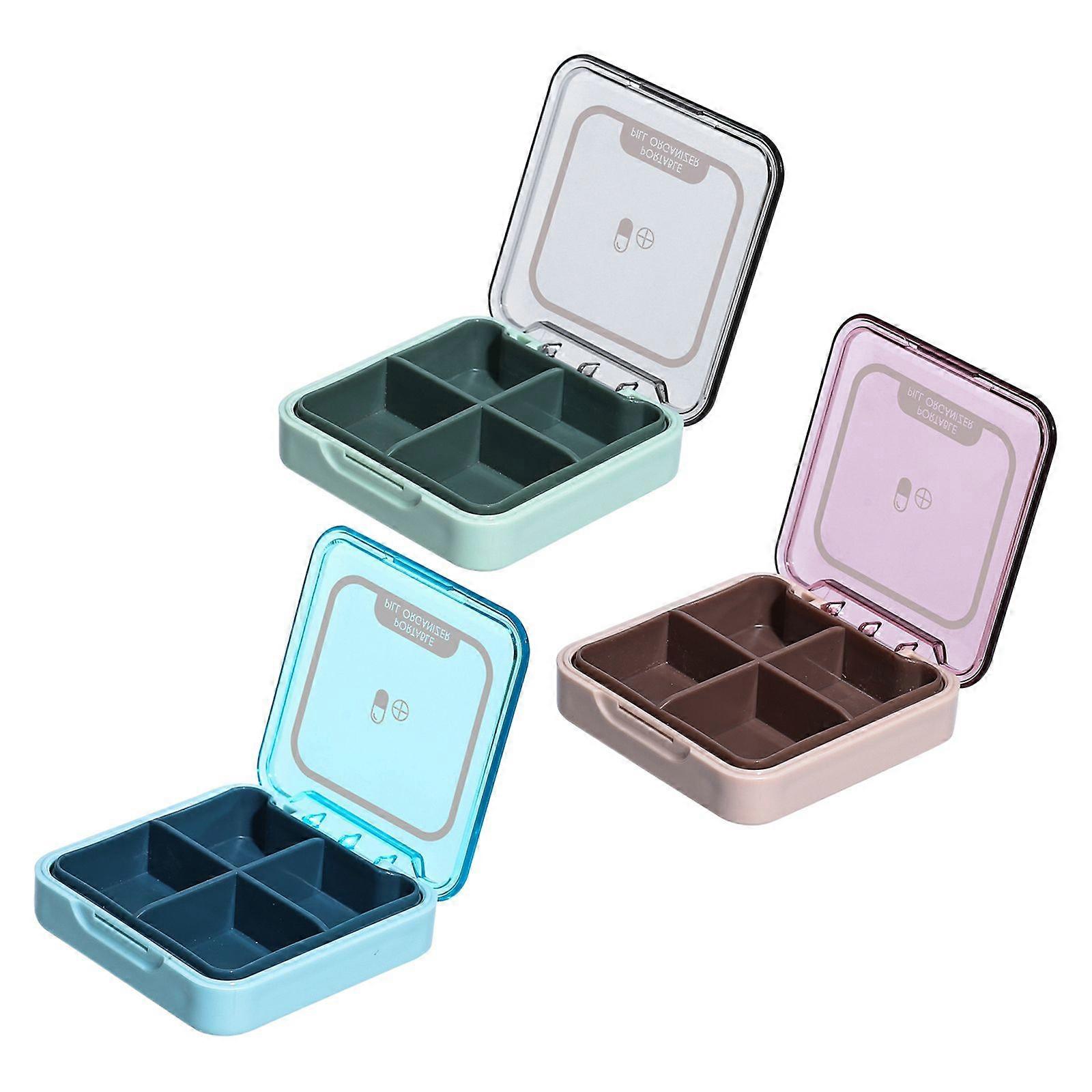 Tablettenbox 4 Fcher Pillendose Tablettenteiler Pillenbox MedikamentendosiereAB