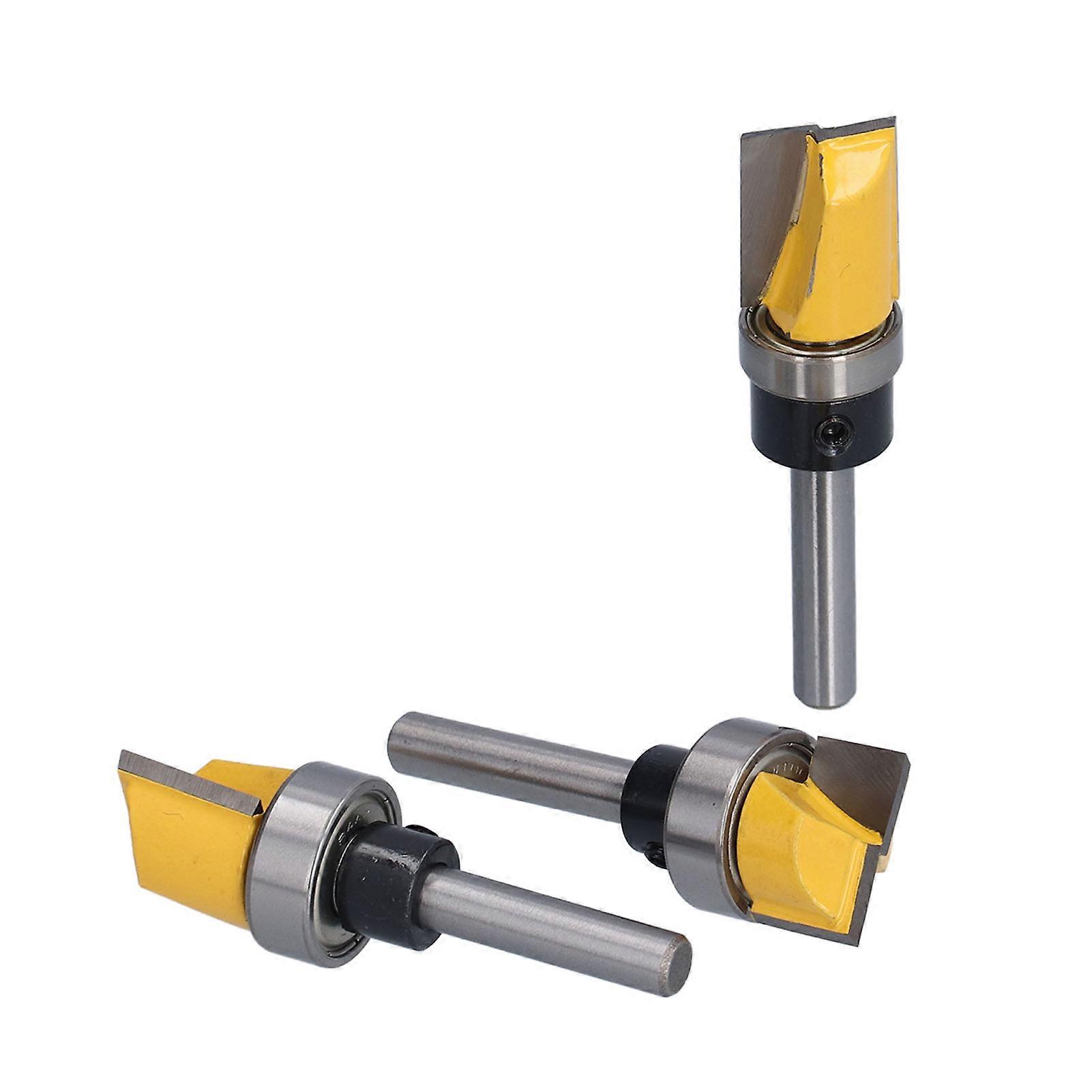 4Pcs Template Router Bit Set 1/4in Shank Bearing Flush Trim Bits for Wood Particle Board