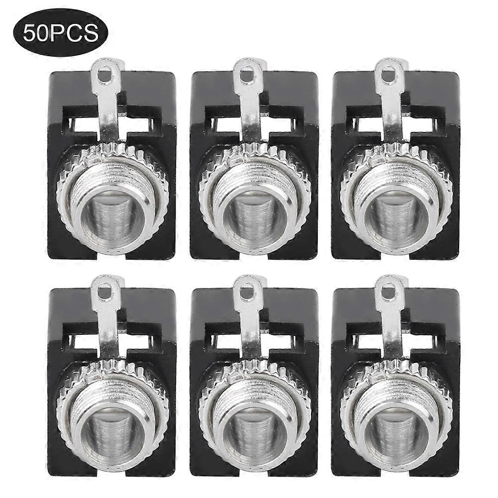 50PCs Audio Socket Plug Adapter Terminals Electrical Accessory DIP 3.5MM Pin with Nut